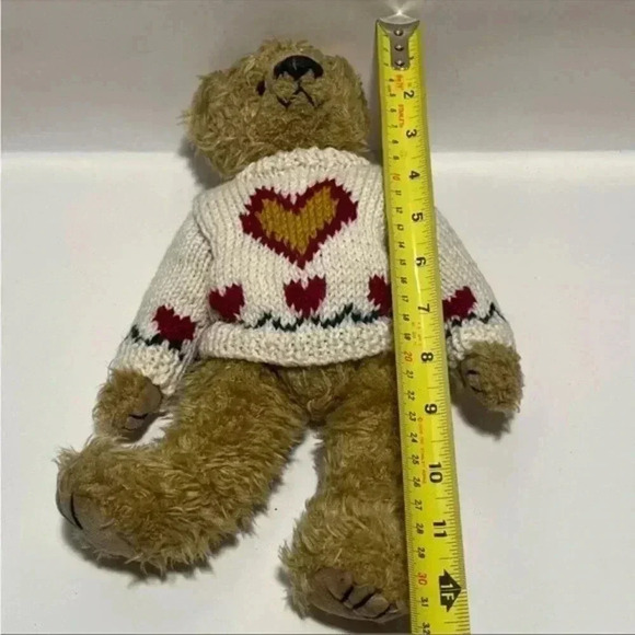 VINTAGE TY Heartley teddy bear with heart sweater - Picture 4 of 8